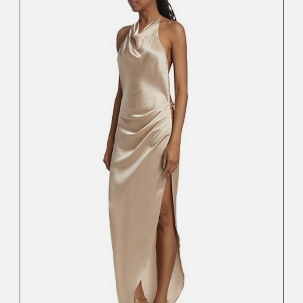 Elegant Cream Halter Dress